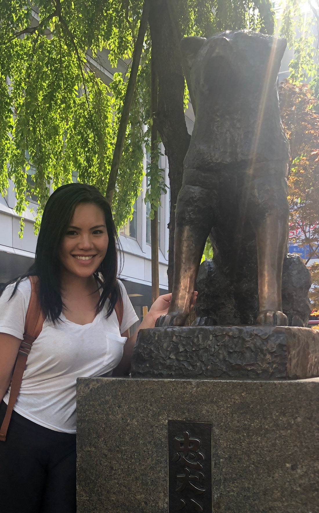 Anna Diaz Best in Class Dogs Founder visited Hachiko Statue in Shibuya, Tokyo, Japan 